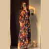 Multi-Printed Floral Chiffon Frock with Malai Inner - Image 2