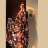 Multi-Printed Floral Chiffon Frock with Malai Inner