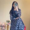 Lilly Printed Chiffon Frock with Malai Inner - Image 3