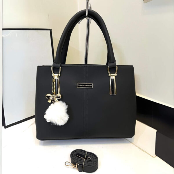 CHARLES & KEITH 2-COMPARTMENT BAG WITH FUR KEYCHAIN AND LONG BELT – AVAILABLE IN 6 COLORS - Image 10
