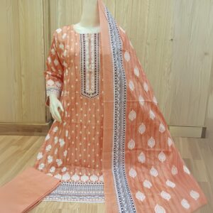 KASTURI COTTON PRINTED OUTFIT WITH LACE DETAILING