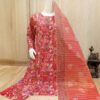 KASTURI COTTON PRINTED OUTFIT WITH LACE DETAILING - Image 7