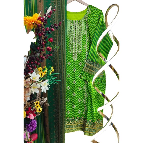 PREMIUM LINEN OUTFIT WITH CHIFFON DUPATTA