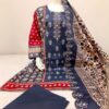 EMBROIDERED LAWN SUIT WITH MATCHING EMBROIDERED DUPATTA (B) - Image 7