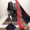 EMBROIDERED LAWN SUIT WITH MATCHING EMBROIDERED DUPATTA (B)