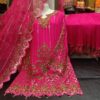 LUXURY CHIFFON ENSEMBLE – HEAVY ADDA WORK SHIRT WITH CRUSH SHARARA & NET DUPATTA - Image 10