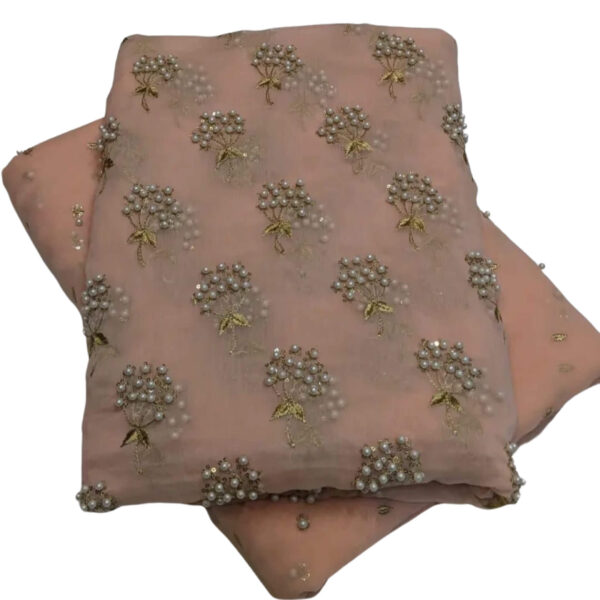 ELEGANT 3-PIECE CHIFFON SUIT WITH PEARL WORK - Image 8