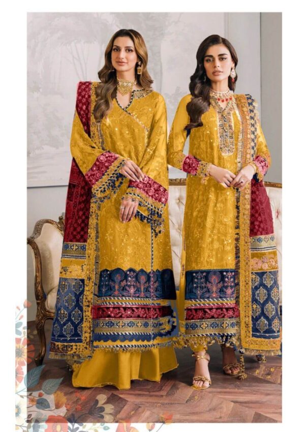 3-PIECE LUXURY EMBROIDERED CAMBRIC COTTON SUIT - Image 5